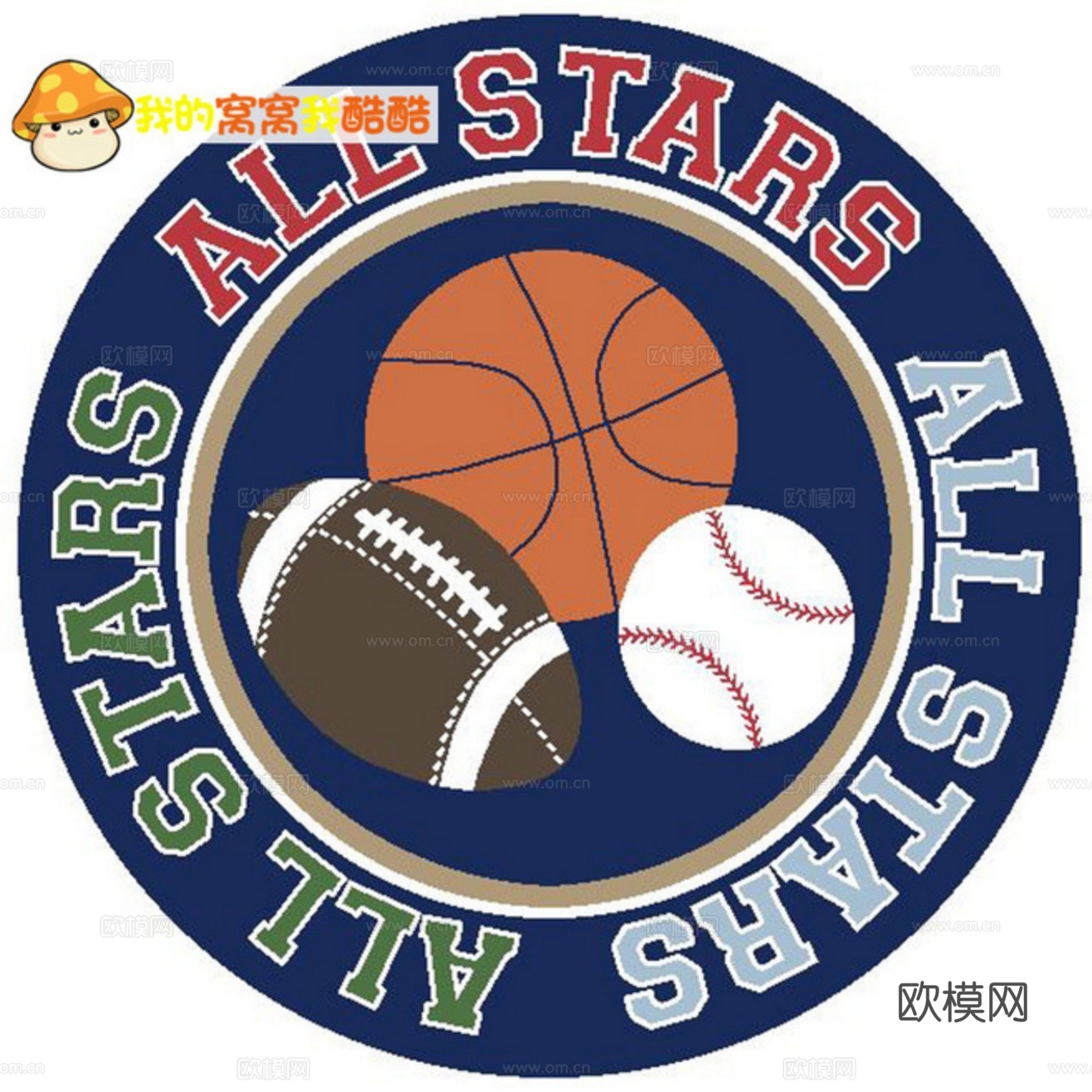 圆形儿童卡通地毯贴图