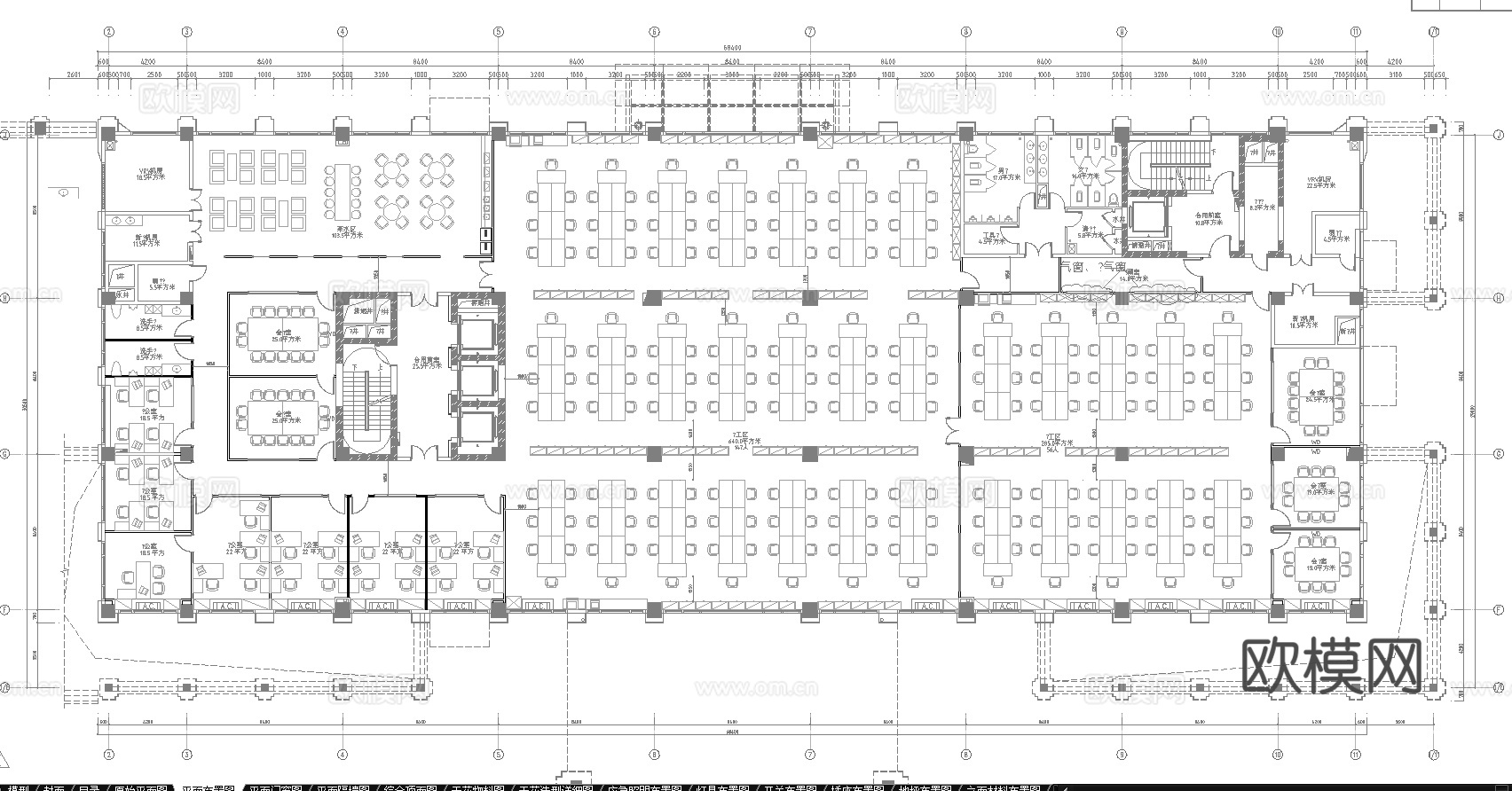 1000平办公室 最新全套施工图合集cad施工图