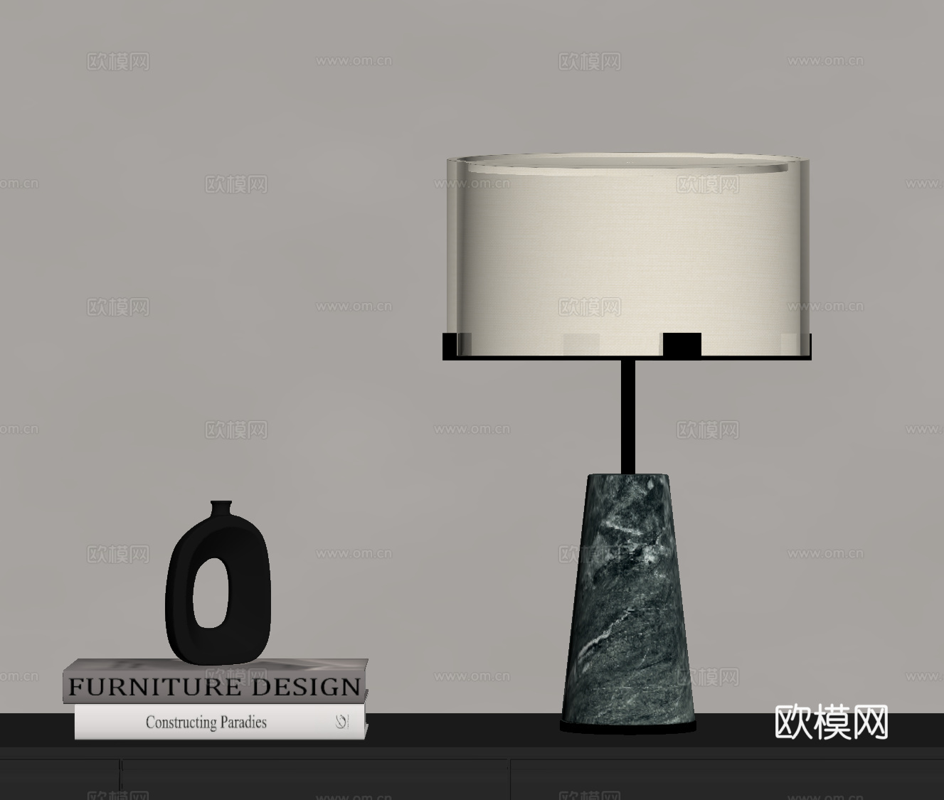 现代意式台灯su模型