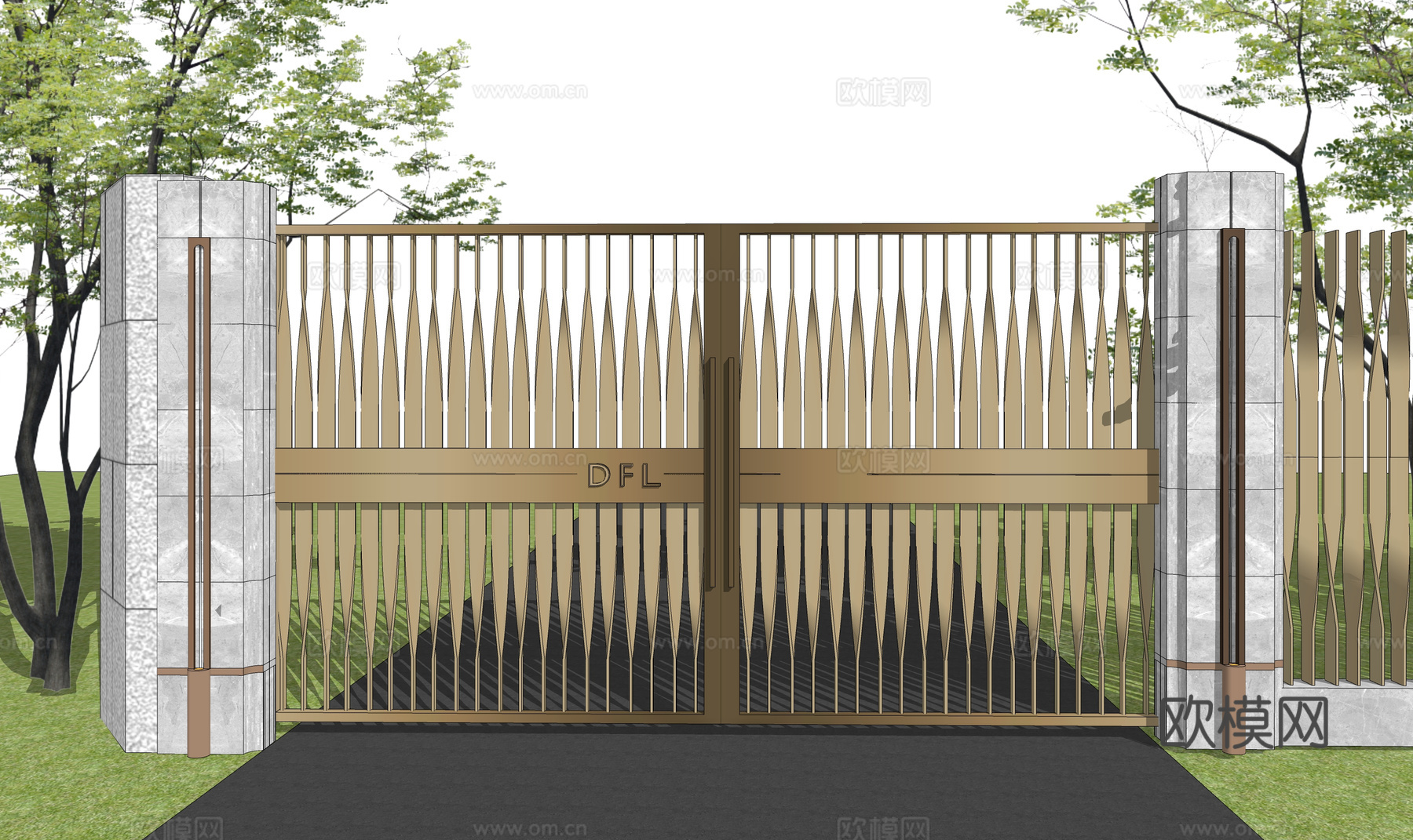 阳光房 草坪灯 景观 屋顶花园 露台 微景观 水池su模型