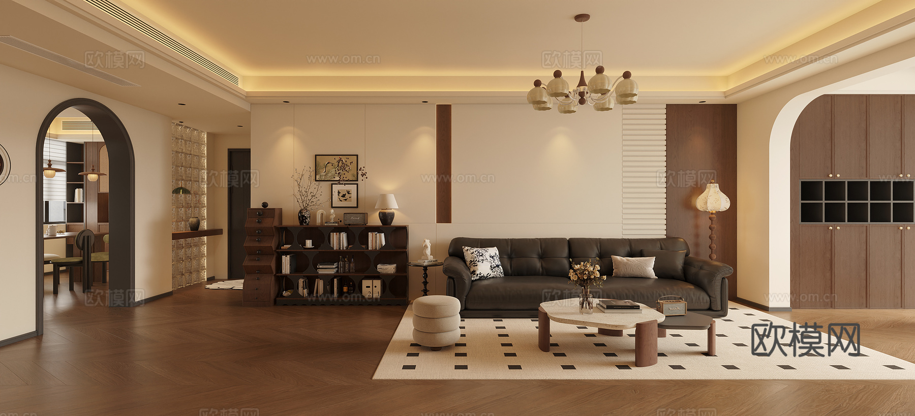 中古客餐厅3d模型下载（渲染图2）