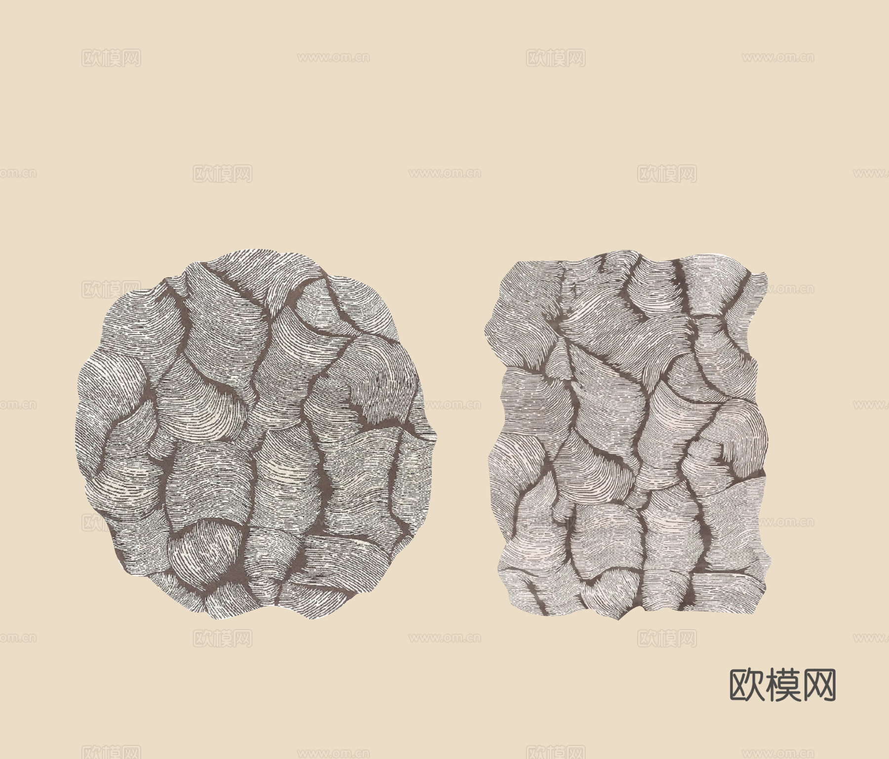 现代异形地毯 客厅地毯 布艺地毯 书房地毯 艺术地毯su模型