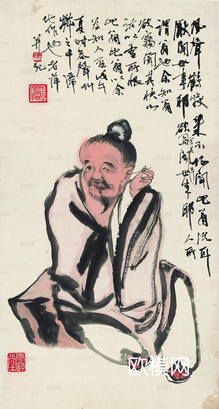 齐白石写意水墨画，近现代水墨画-望福图2 40x74