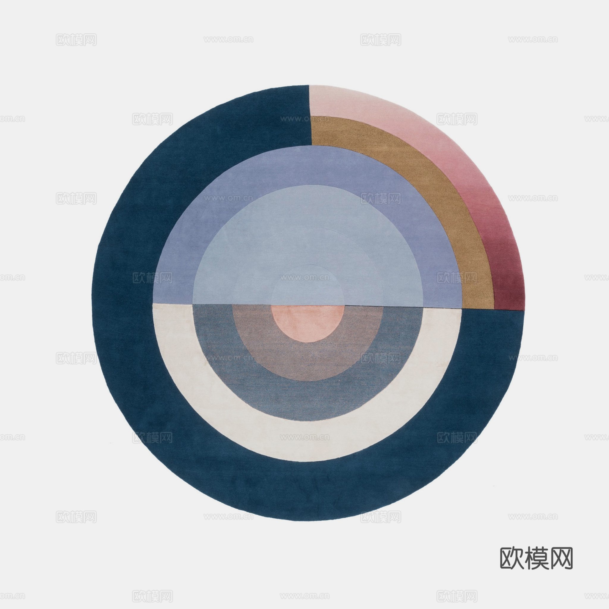 意式轻奢圆形地毯贴图