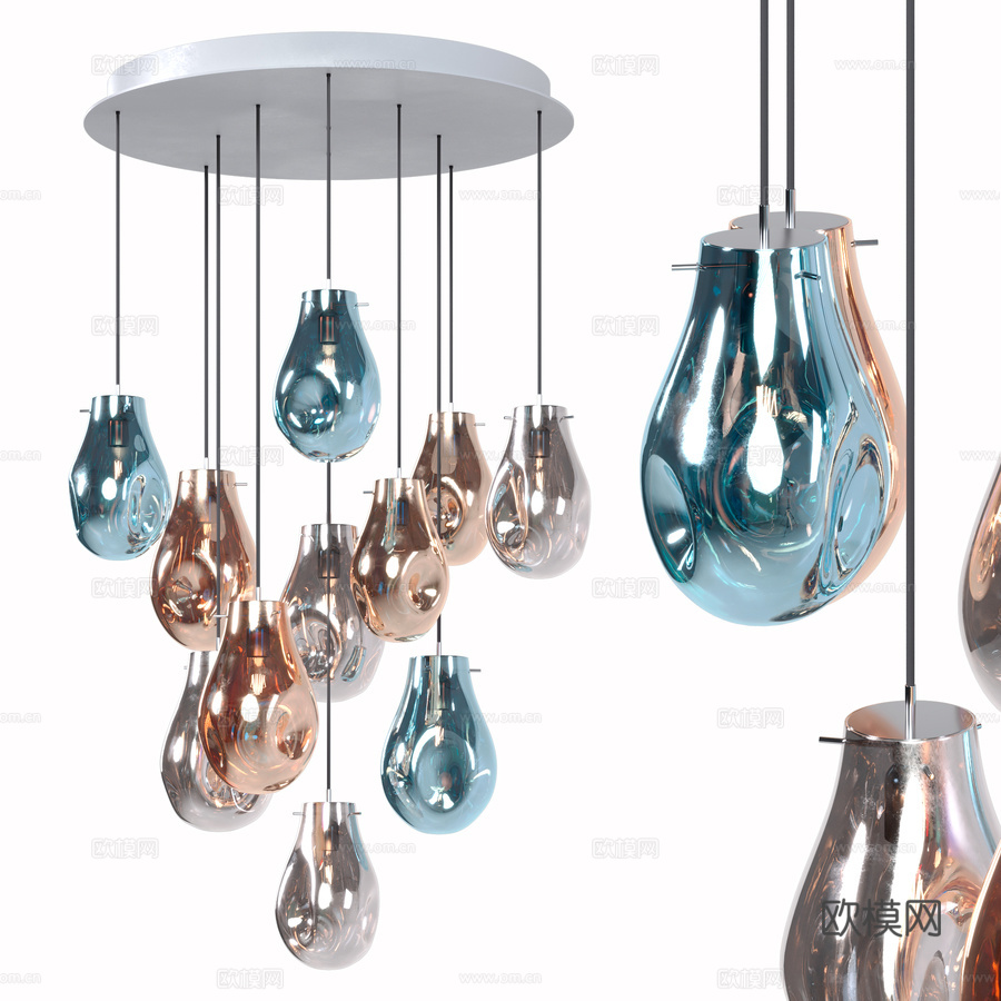 水晶吊灯组合 Soap BOMMA3d模型下载（渲染图1）