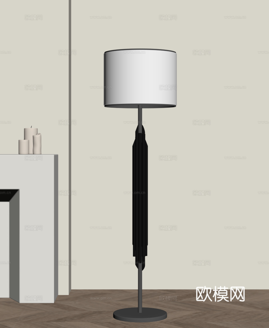 现代意式落地灯 金属落地灯su模型