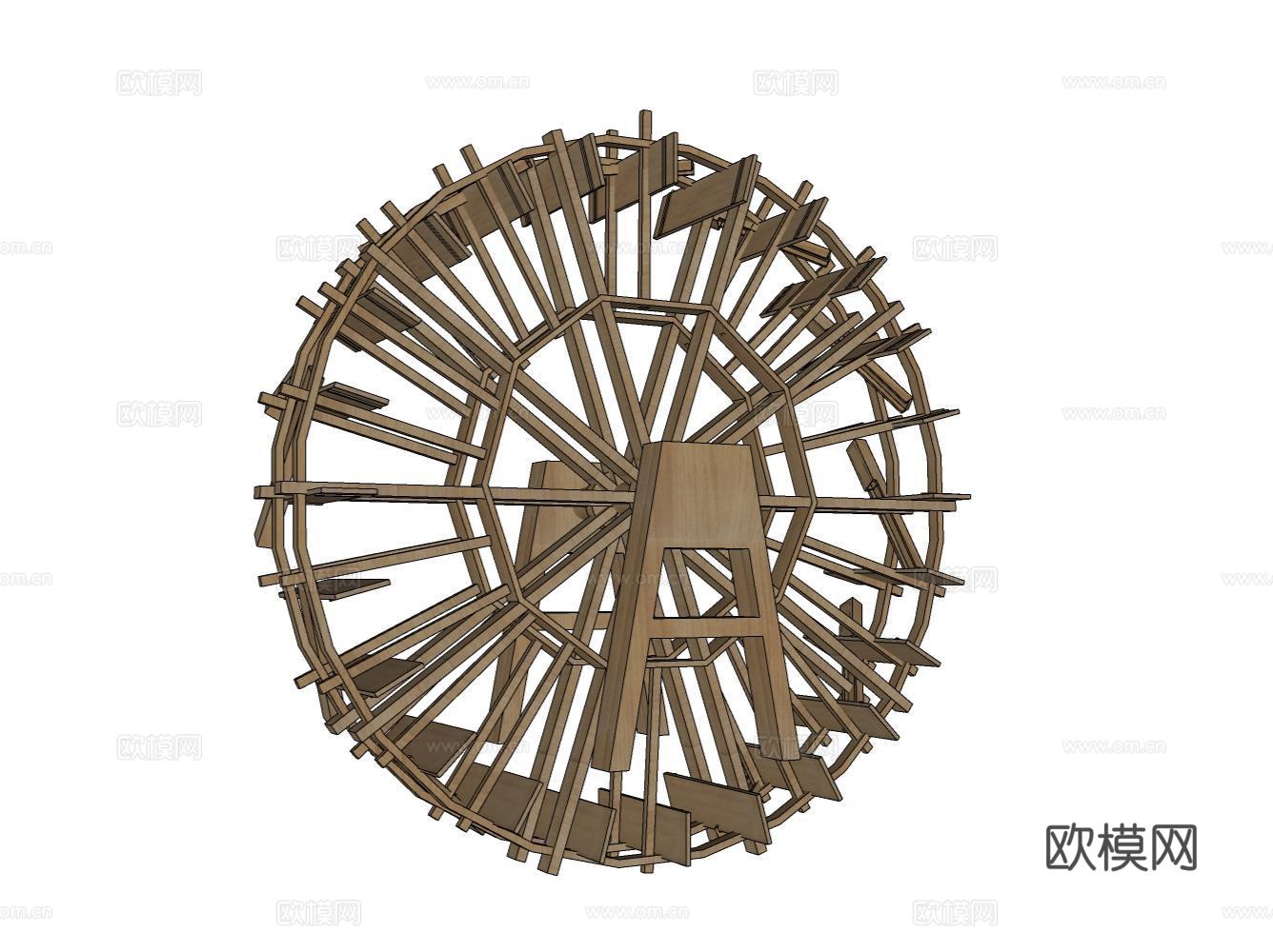 水车su模型