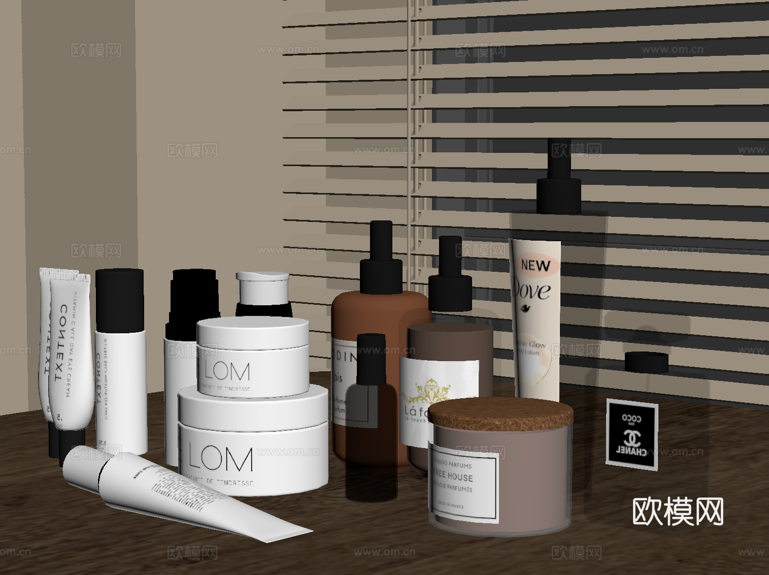 现代化妆品 护肤品su模型