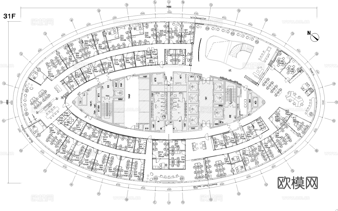 1200平办公室 最新全套施工图合集cad施工图
