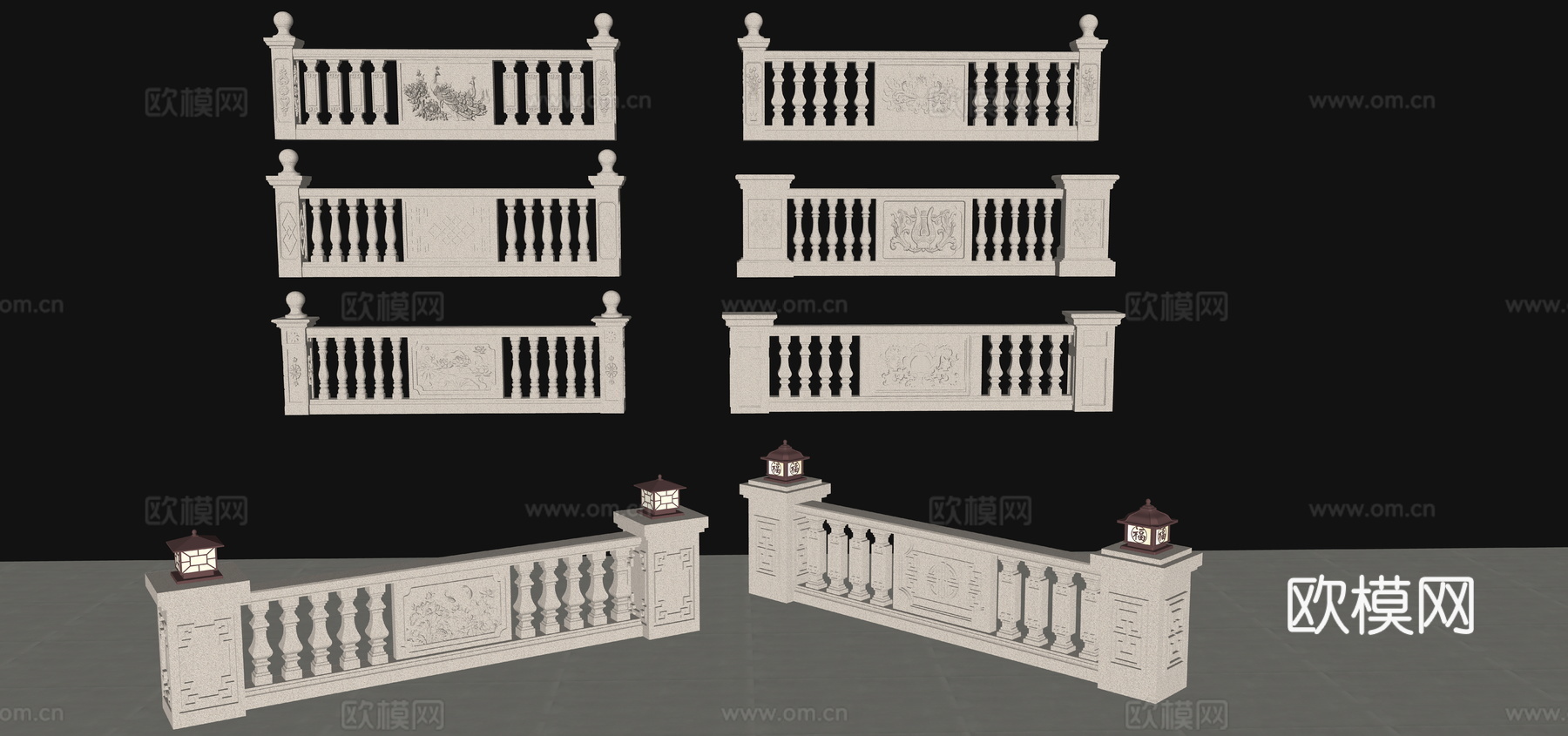 葫芦栏杆  花瓶栏杆su模型