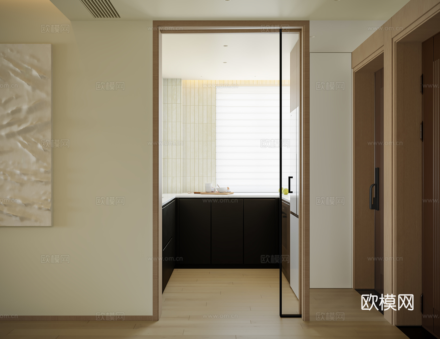 中古风客餐厅3d模型下载（渲染图6）