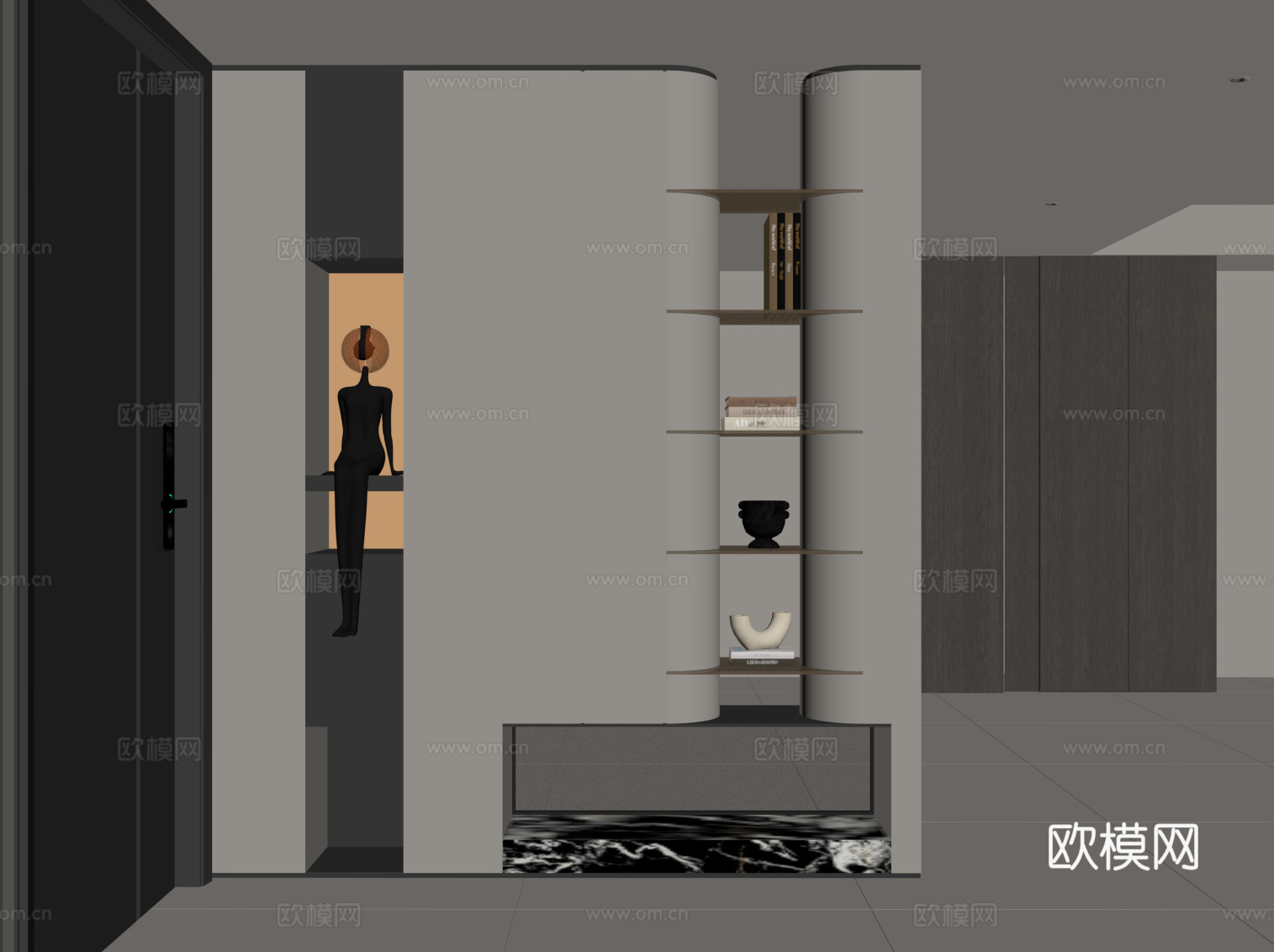 现代玄关柜 鞋柜su模型
