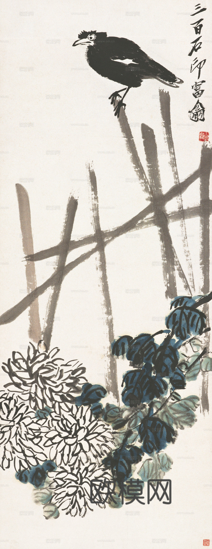 齐白石写意水墨画，近现代水墨画65