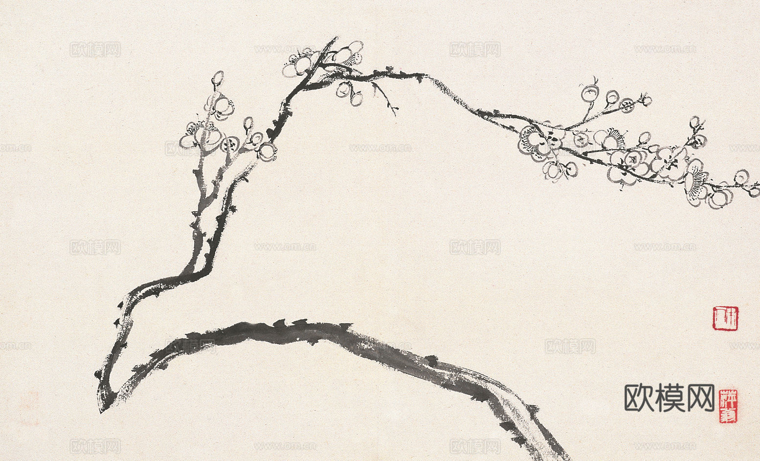 齐白石写意水墨画，近现代水墨画97