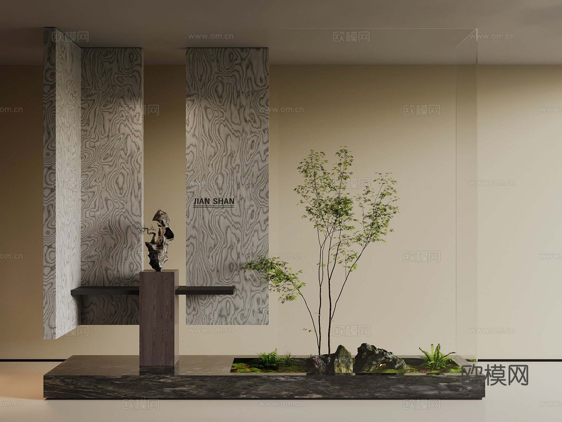 现代玄关 景观su模型
