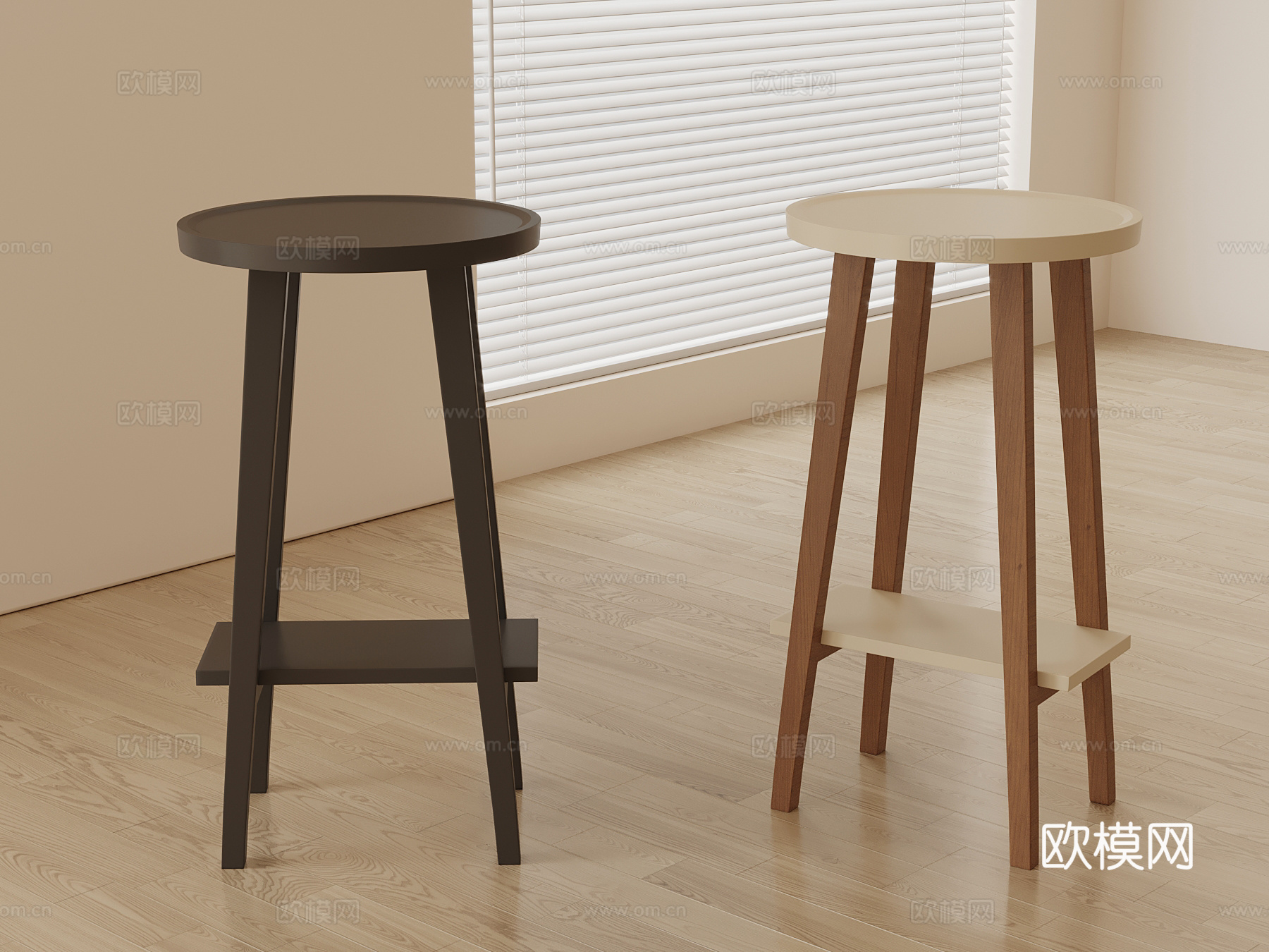 中古风吧凳 高凳su模型下载（渲染图1）