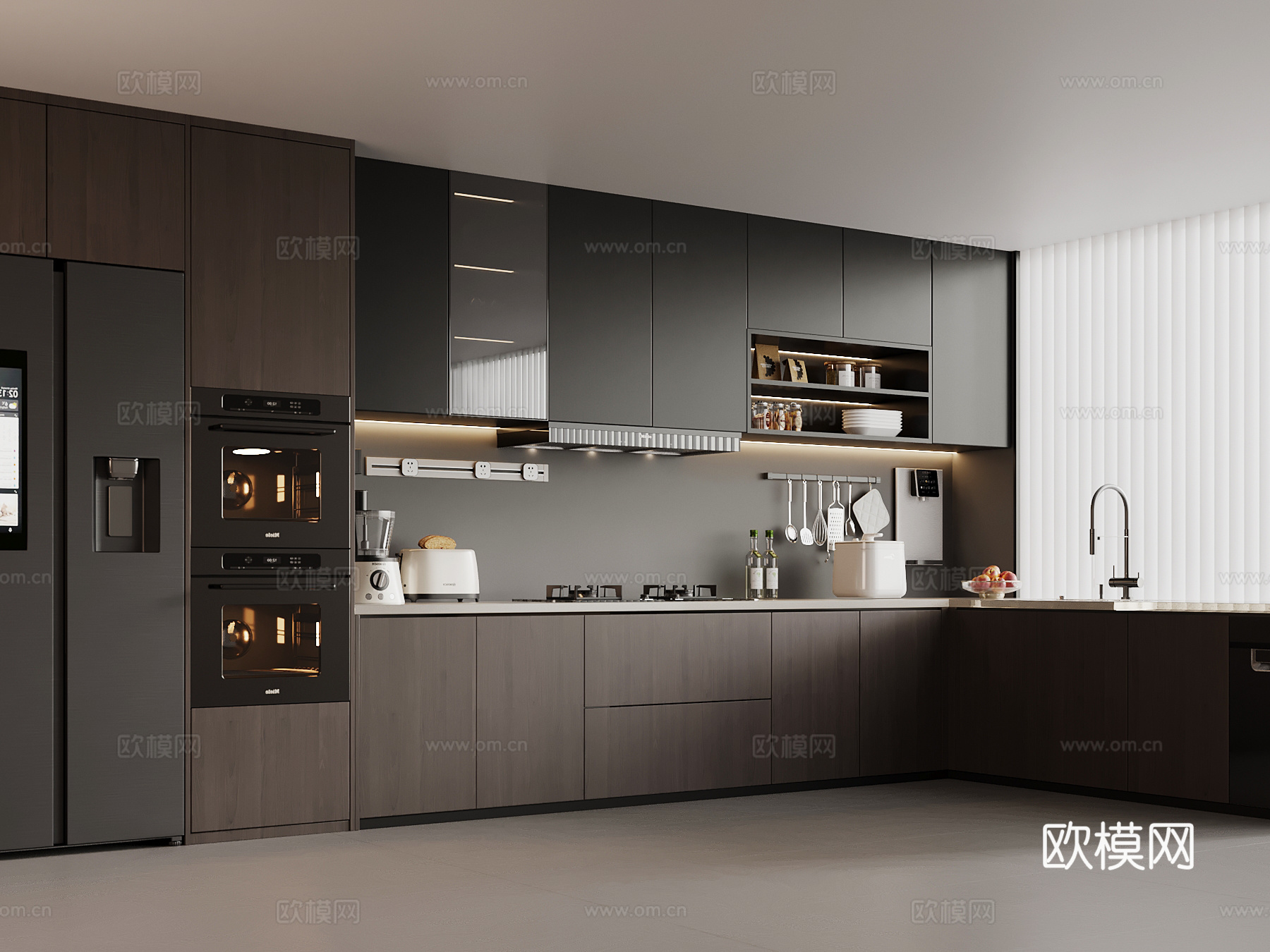现代意式厨房su模型