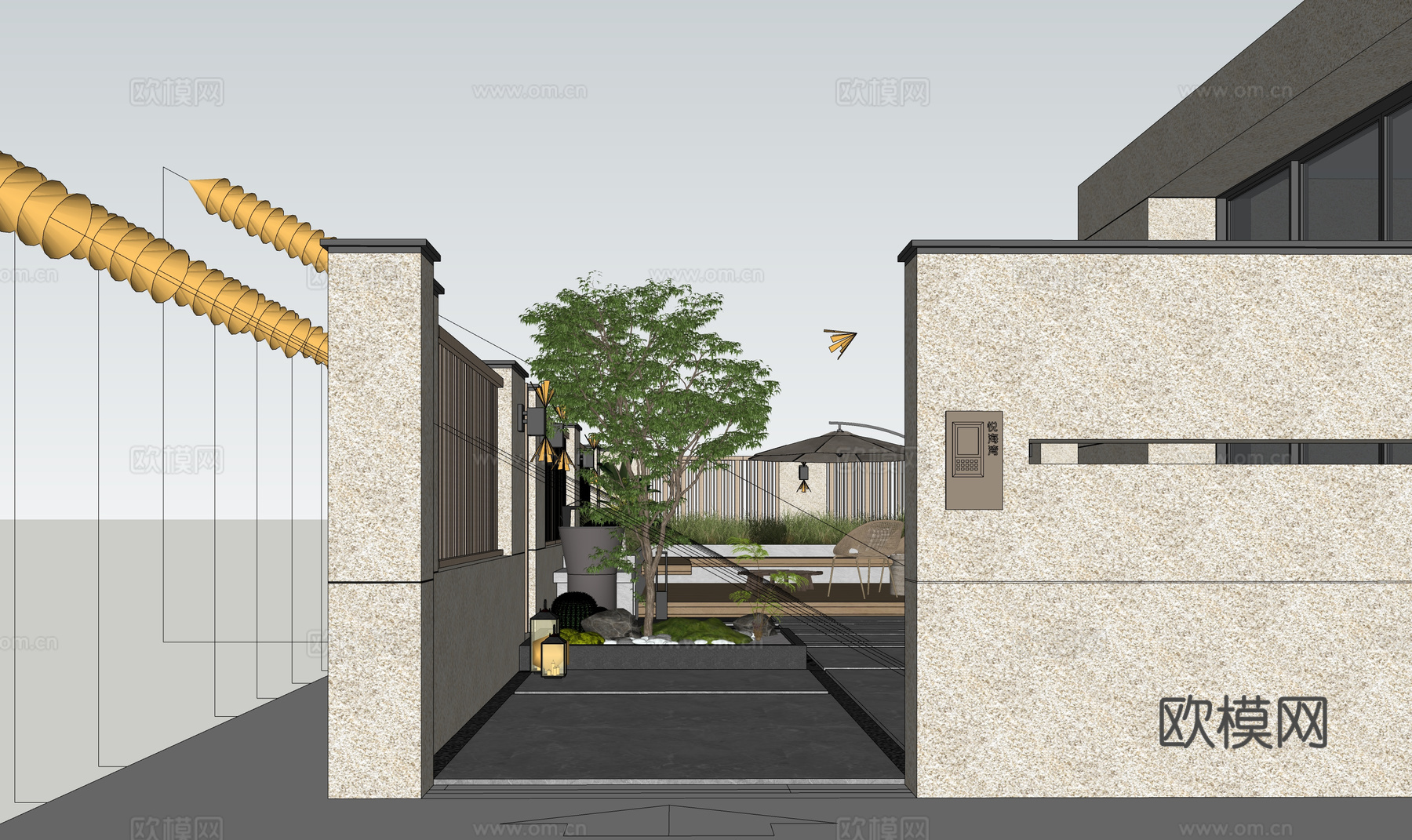 微景观 造景 草坪灯 室内景观 阳光房su模型