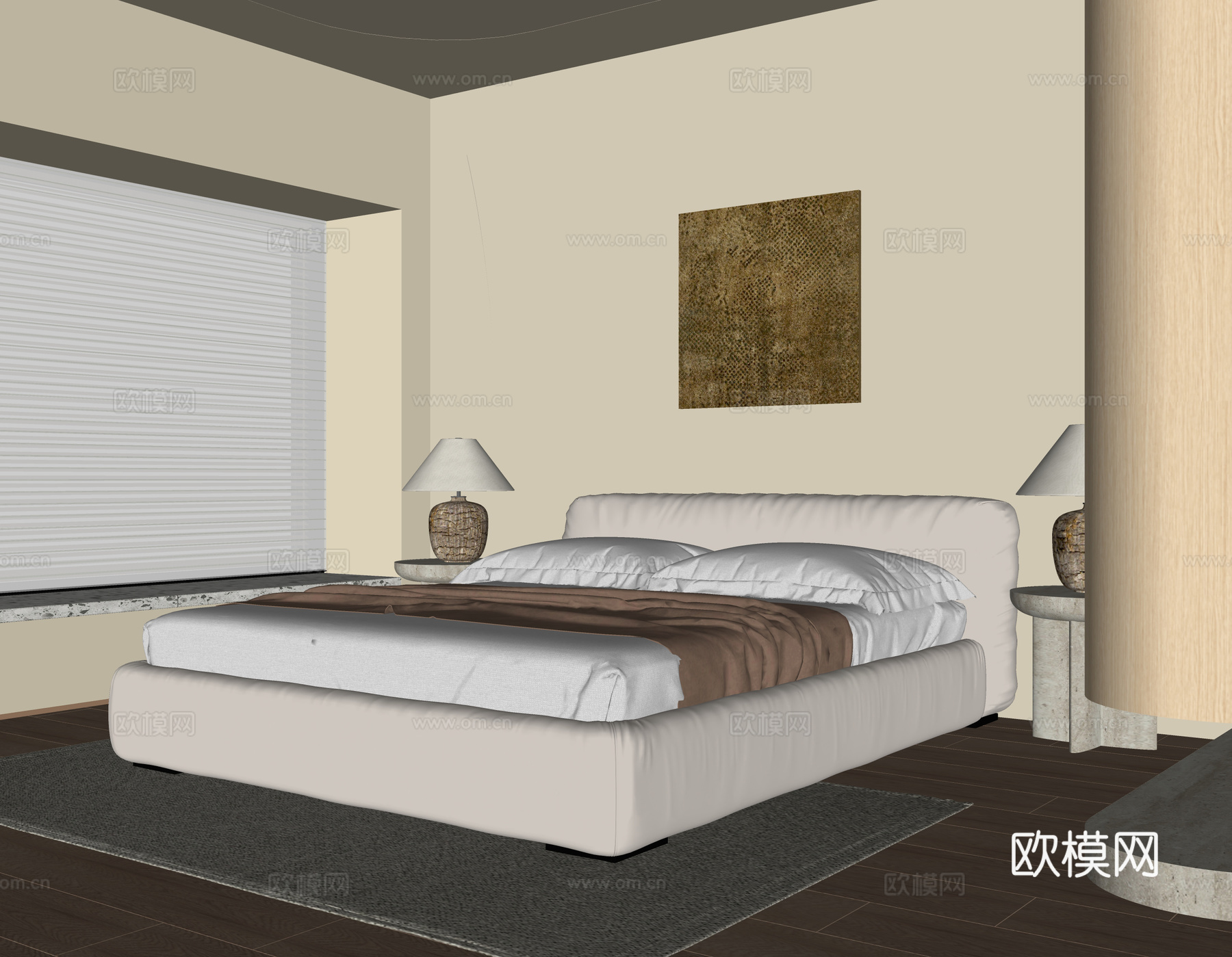 现代卧室su模型