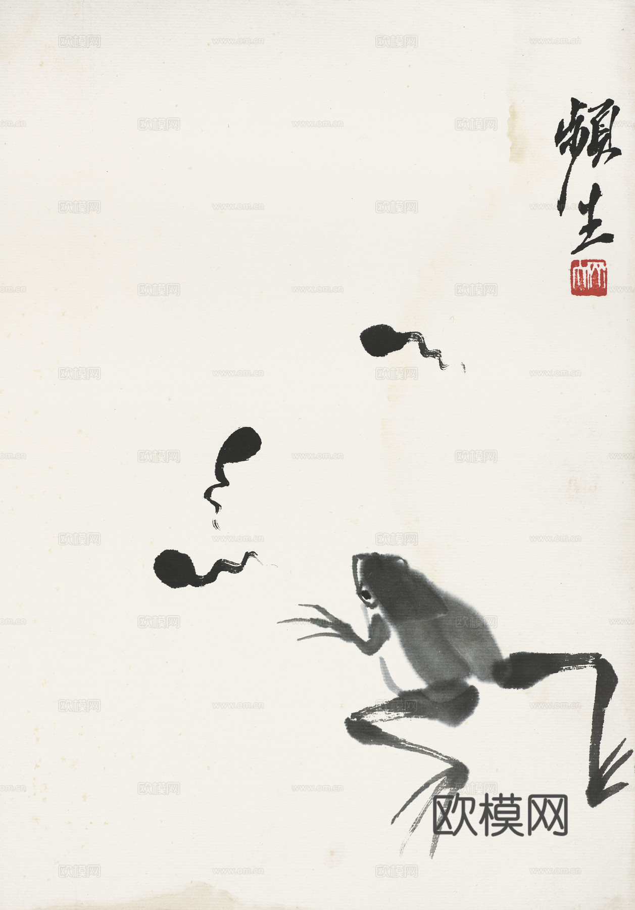 齐白石写意水墨画，近现代水墨画74 (2)