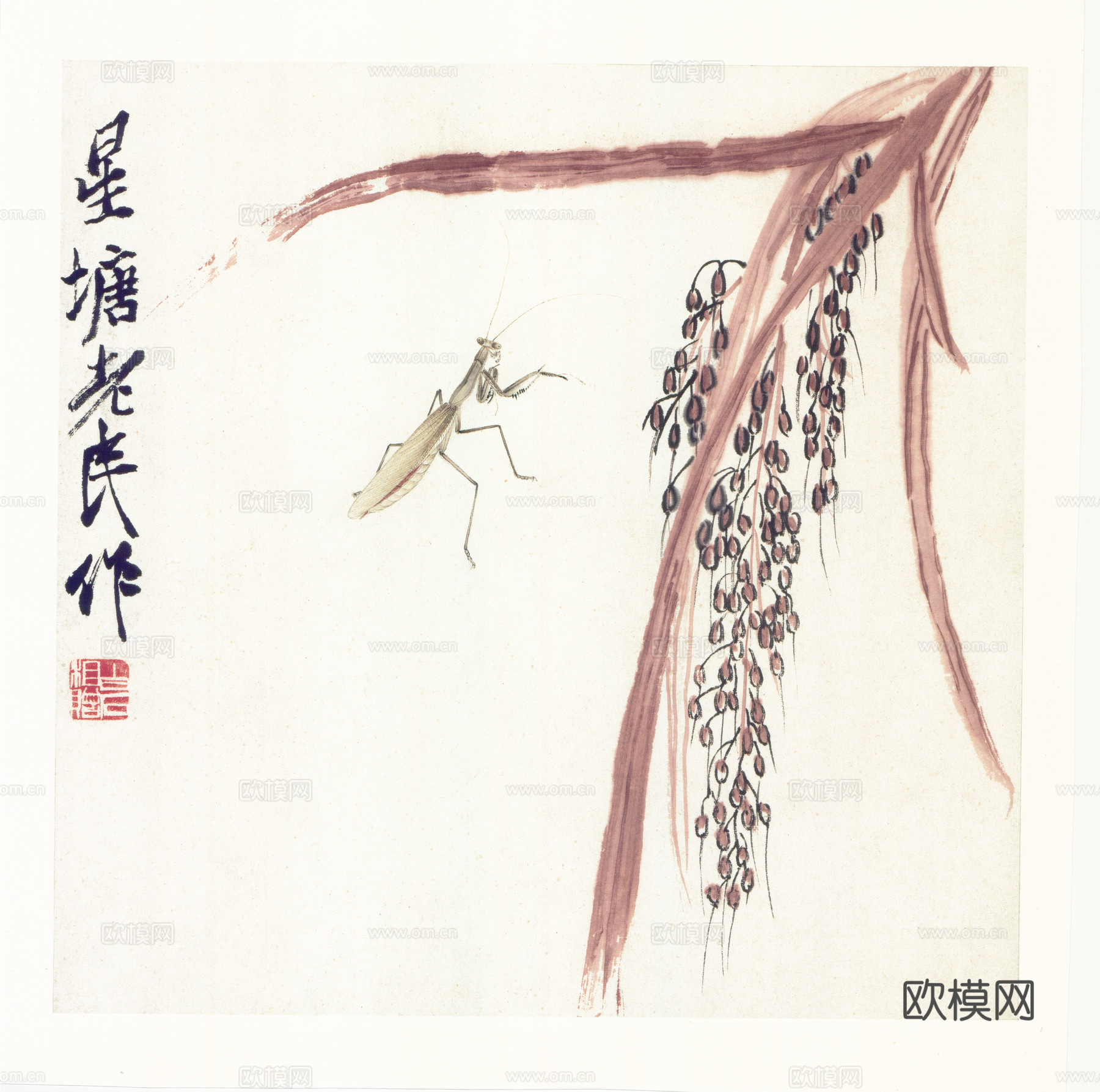 齐白石写意水墨画，近现代水墨画6 (2)