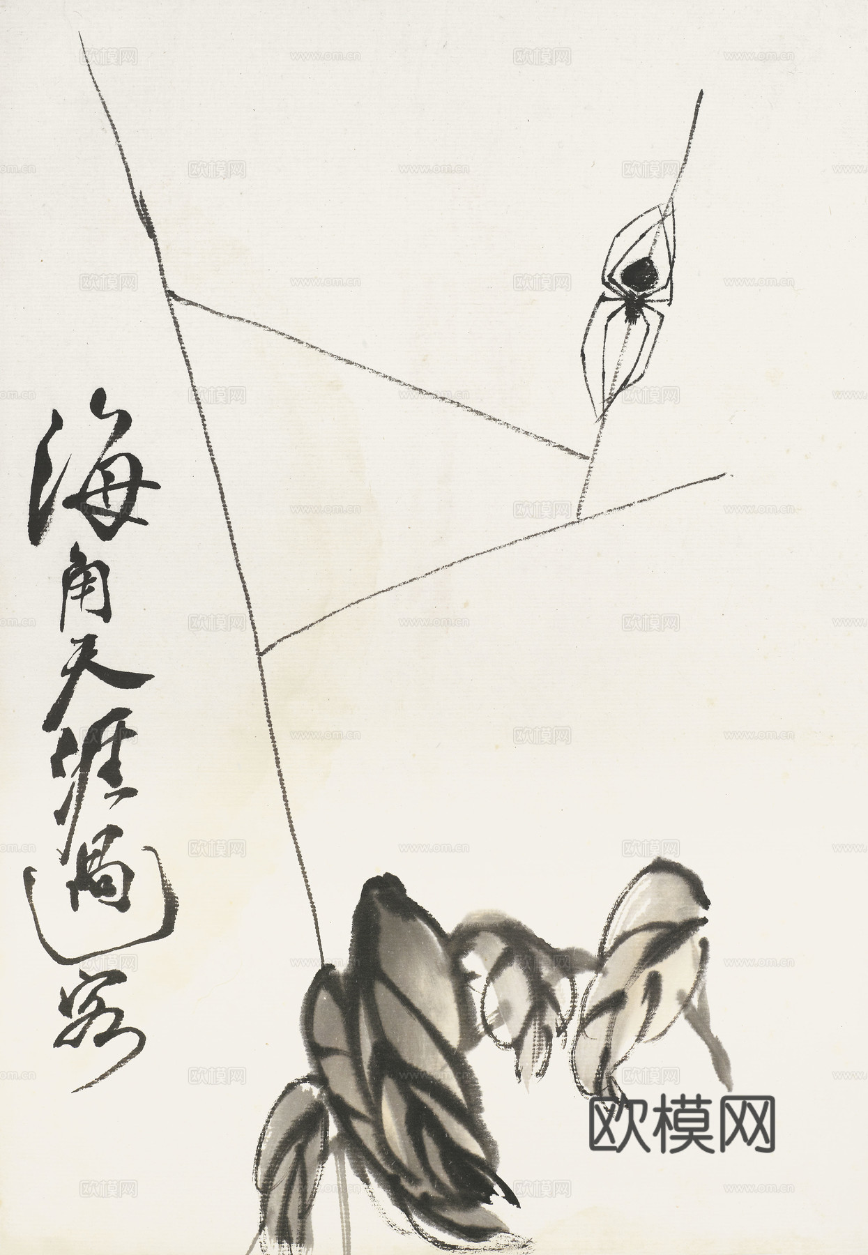 齐白石写意水墨画，近现代水墨画41 (2)