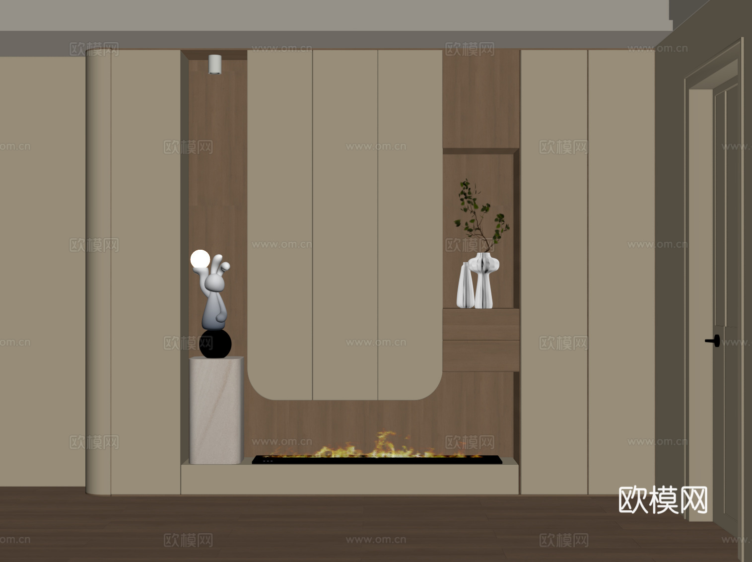 现代鞋柜 玄关柜su模型