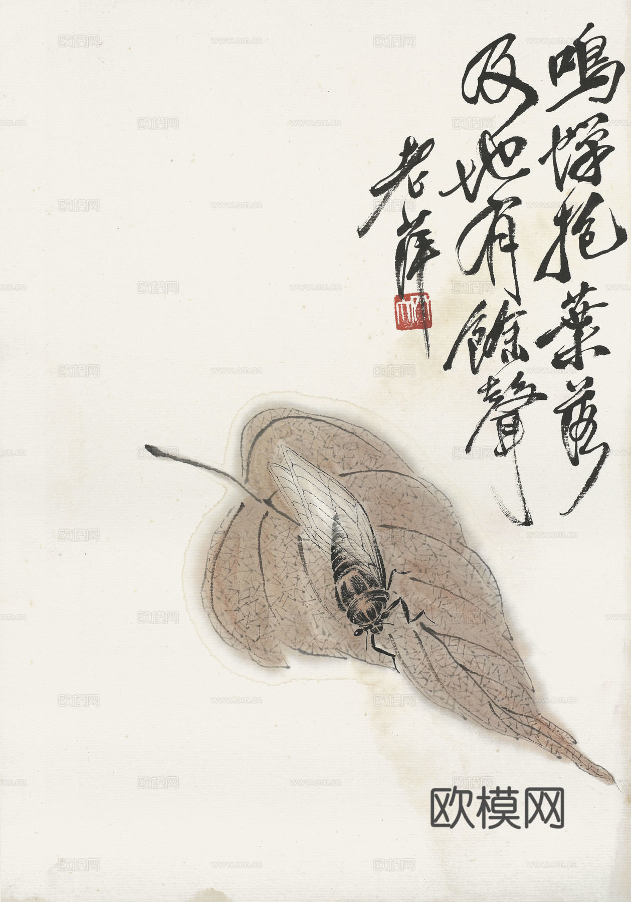 齐白石写意水墨画，近现代水墨画60 (2)