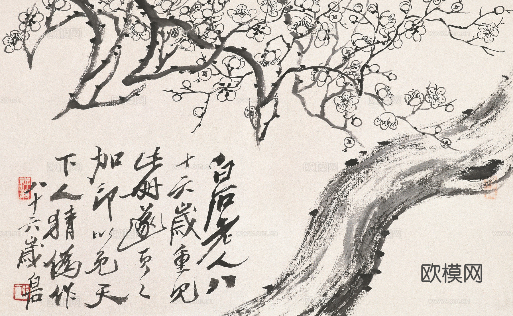 齐白石写意水墨画，近现代水墨画4