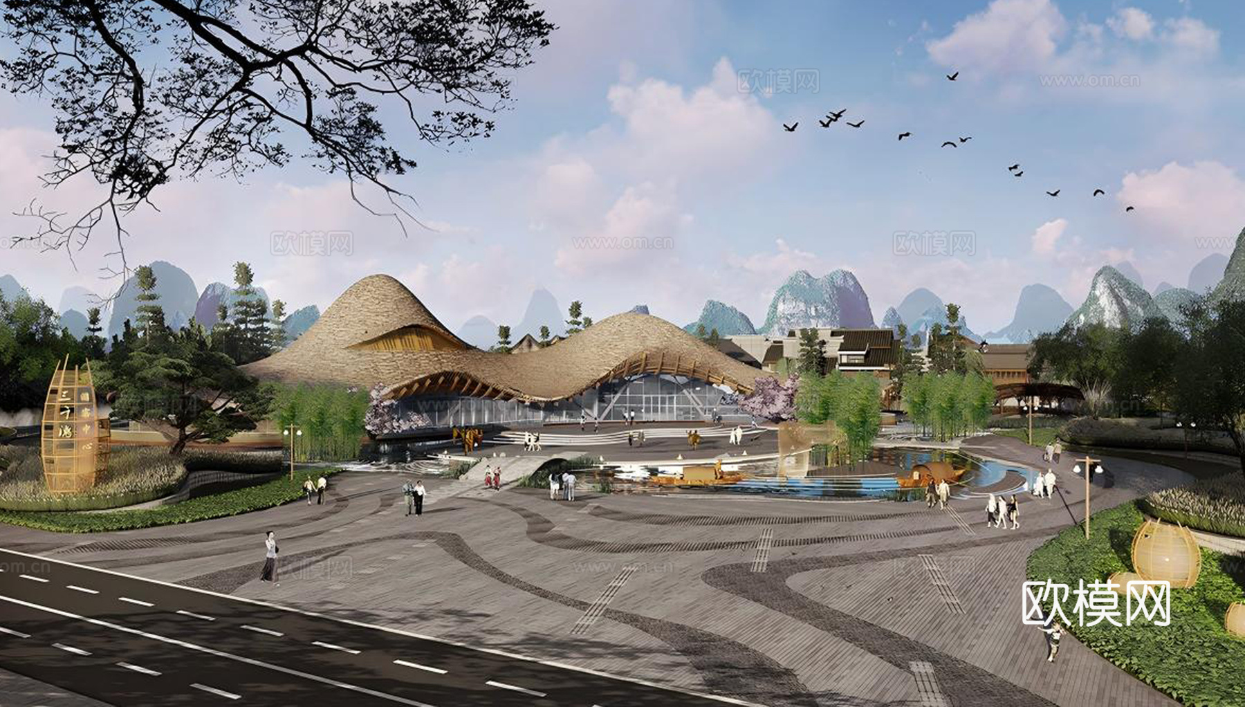 现代游客中心 游客中心建筑su模型