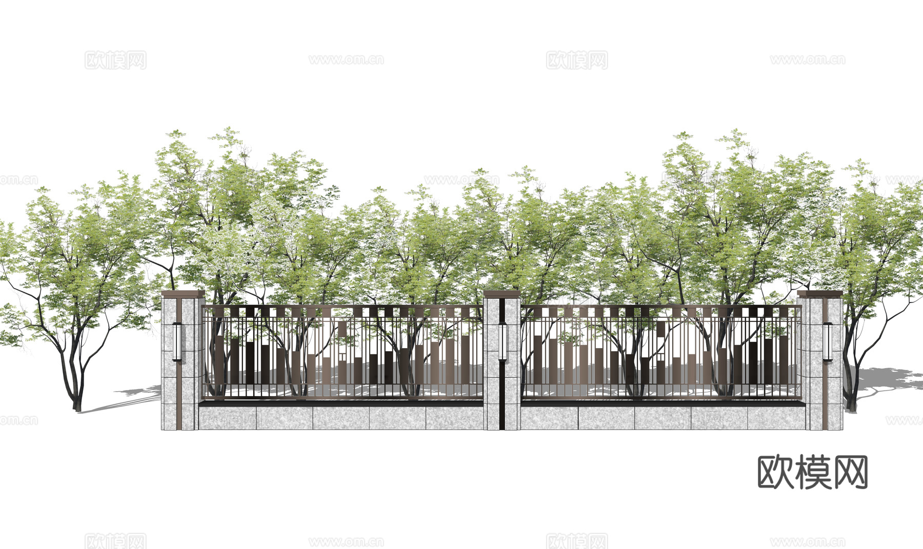 造景 庭院灯 门 景观 水池 草坪灯 庭院门 室内造景 露台su模型