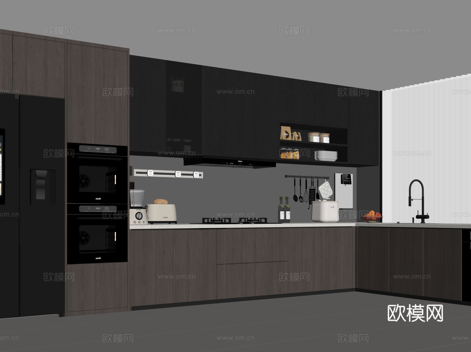 现代意式厨房su模型