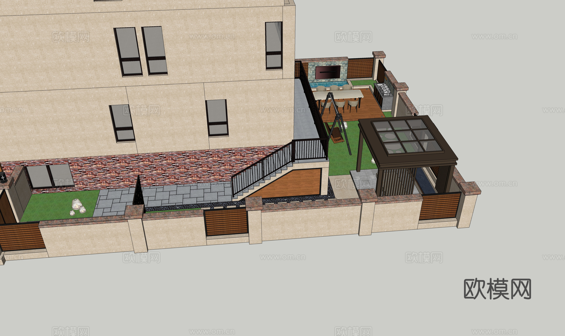 微景观 造景 草坪灯 室内景观 阳光房su模型