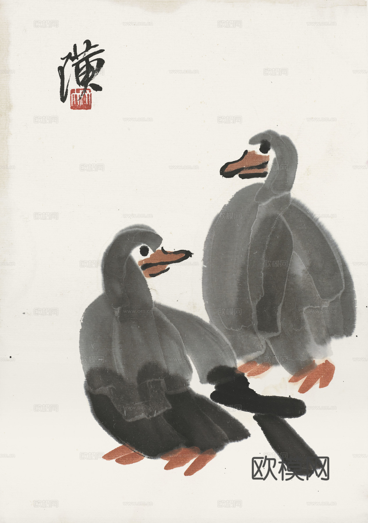 齐白石写意水墨画，近现代水墨画66 (2)