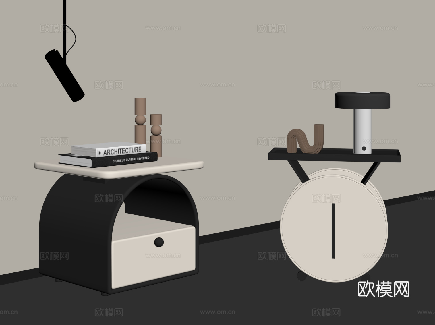 现代床头柜 儿童床头柜su模型