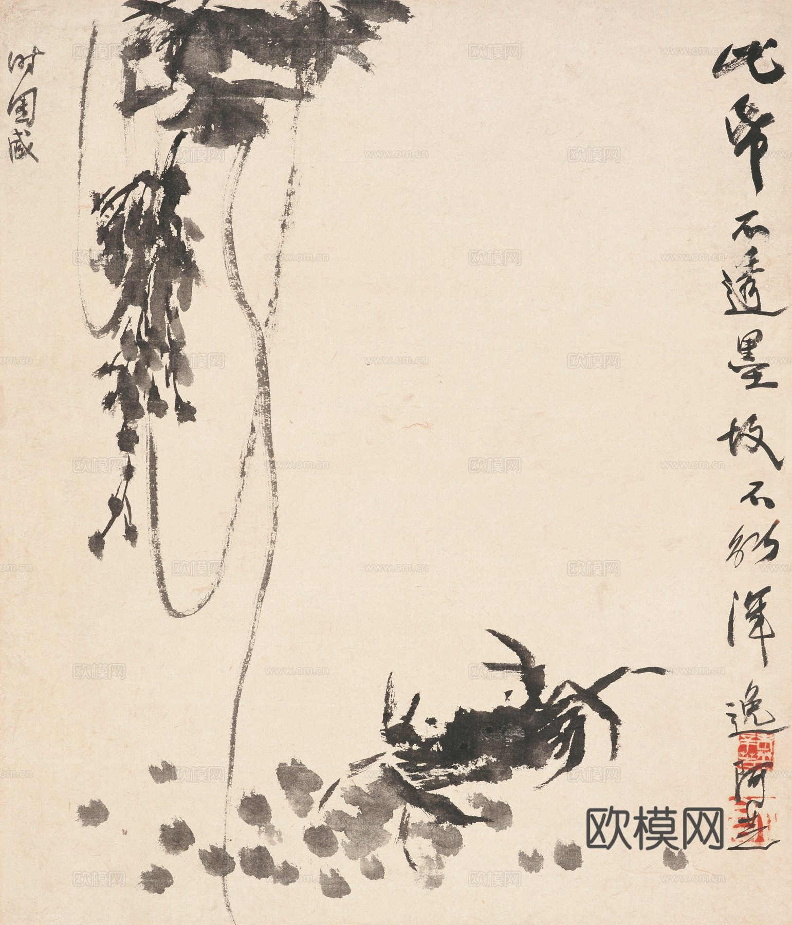 齐白石写意水墨画，近现代水墨画22