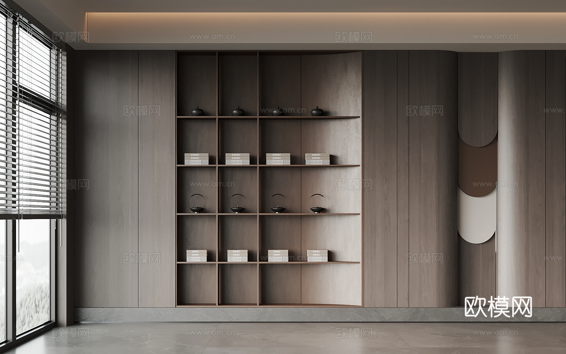 现代茶叶柜 书柜su模型