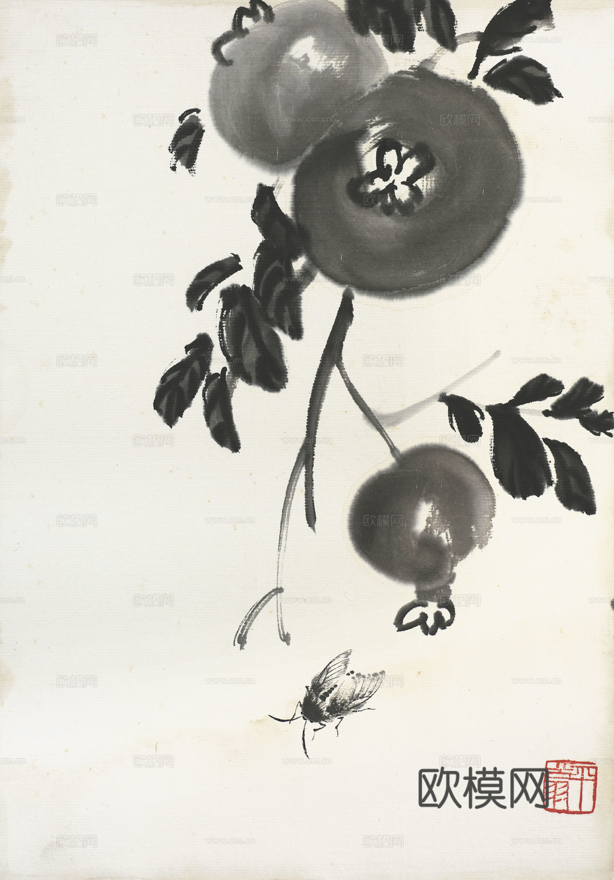 齐白石写意水墨画，近现代水墨画78 (2)