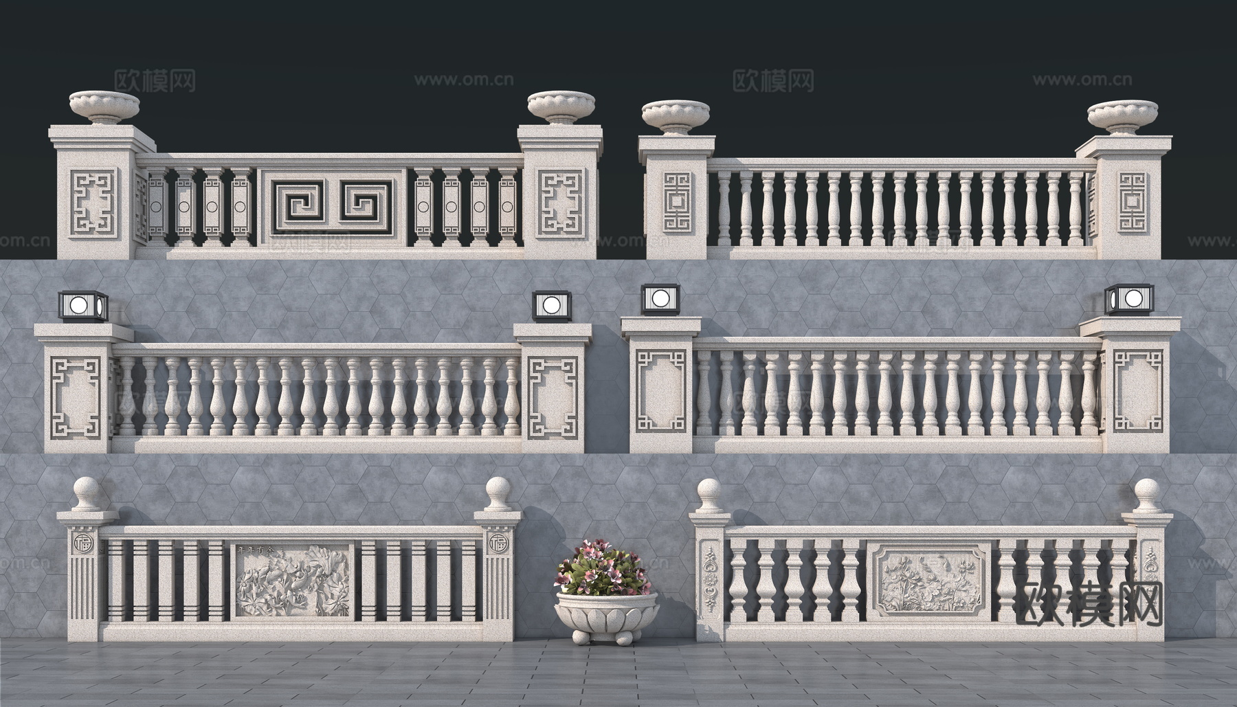 葫芦花瓶 花瓶栏杆su模型