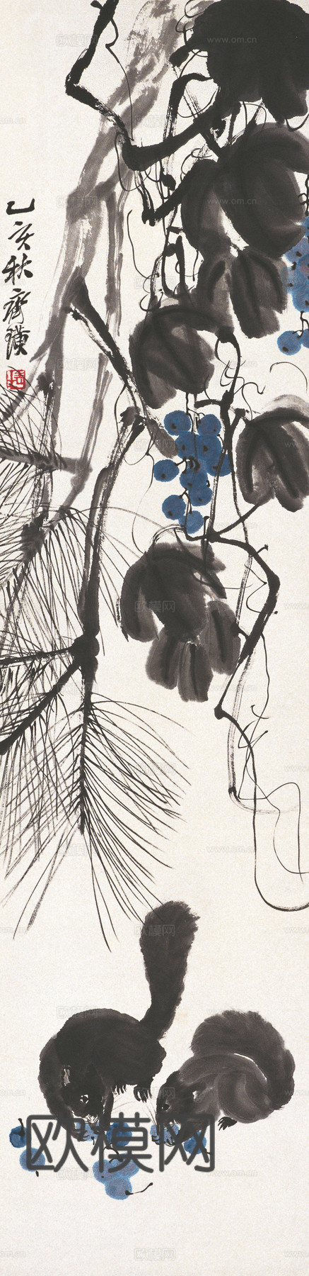 齐白石写意水墨画，近现代水墨画51