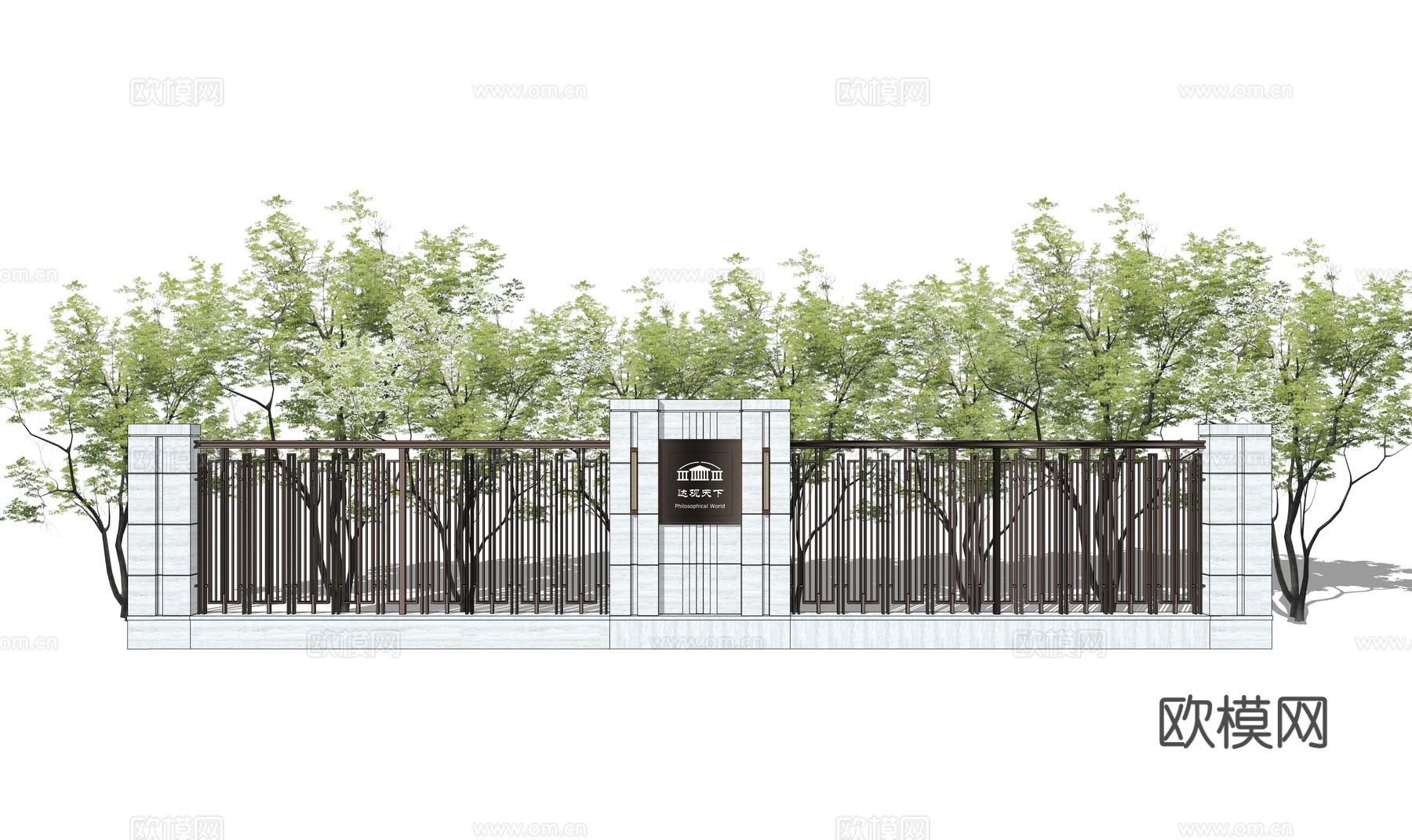 庭院灯 微景观 水景 屋顶花园 庭院门 水池su模型