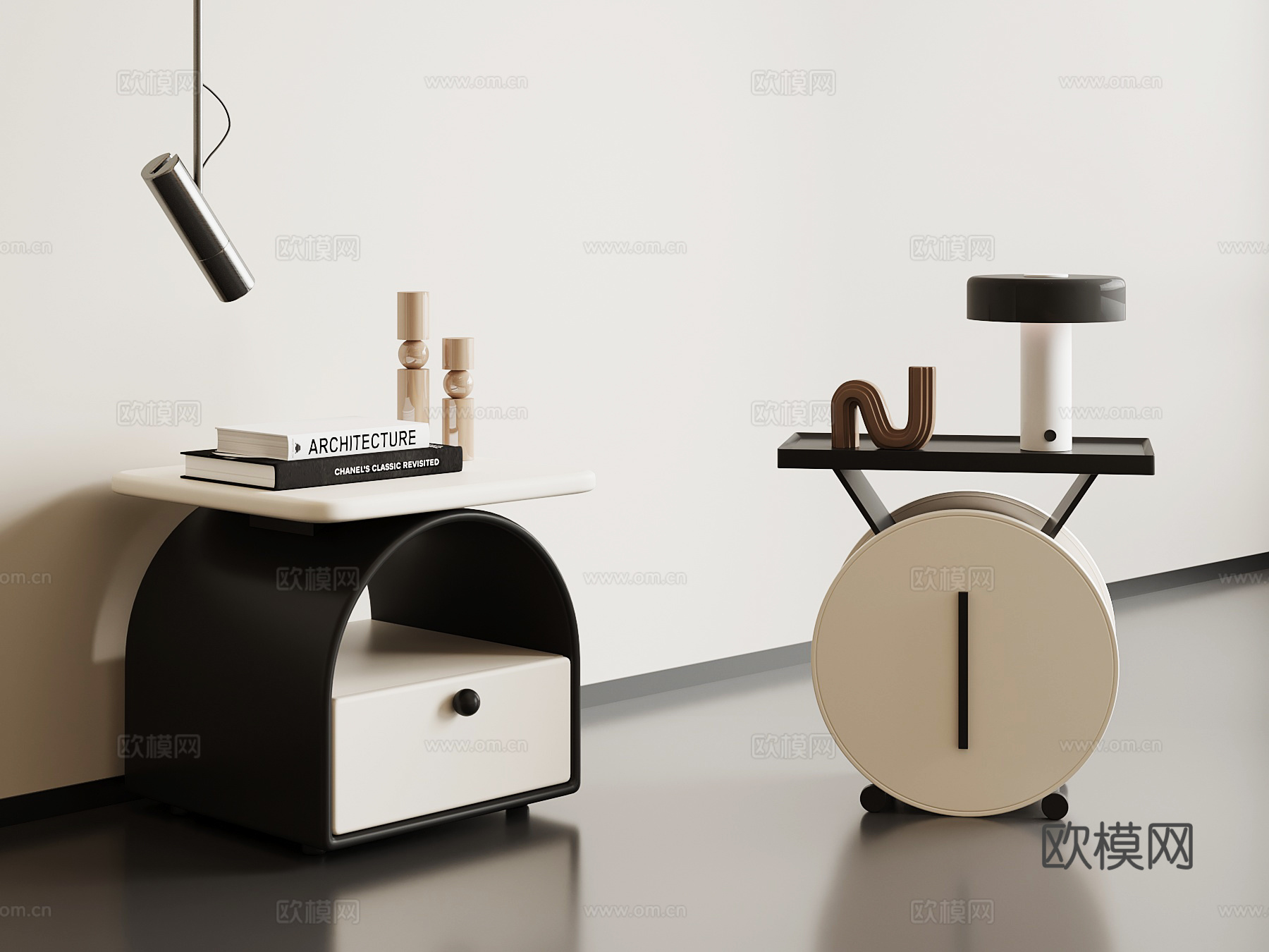 现代床头柜 儿童床头柜su模型