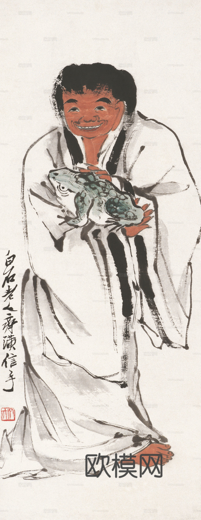 齐白石写意水墨画，近现代水墨画60