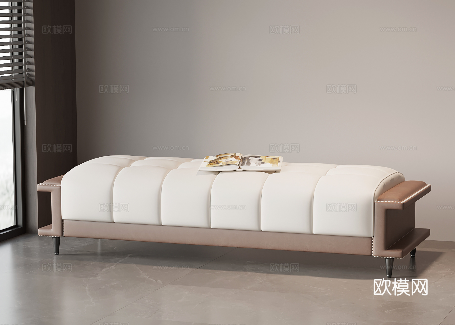 现代意式床尾凳 换鞋凳 沙发凳su模型