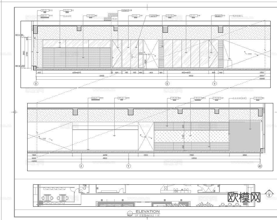 1100平办公室 最新全套施工图 效果图合集cad施工图
