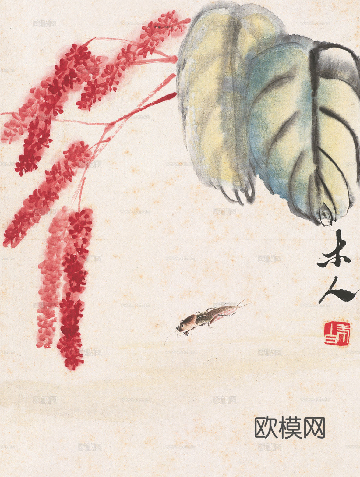 齐白石写意水墨画，近现代水墨画260下载