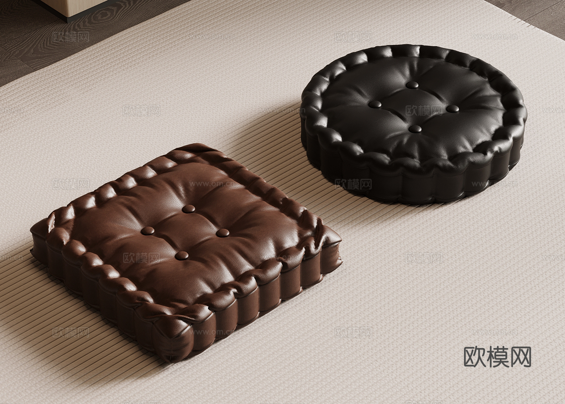 现代意式坐垫su模型