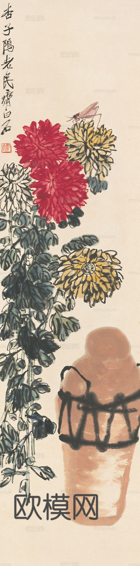 齐白石写意水墨画，近现代水墨画61