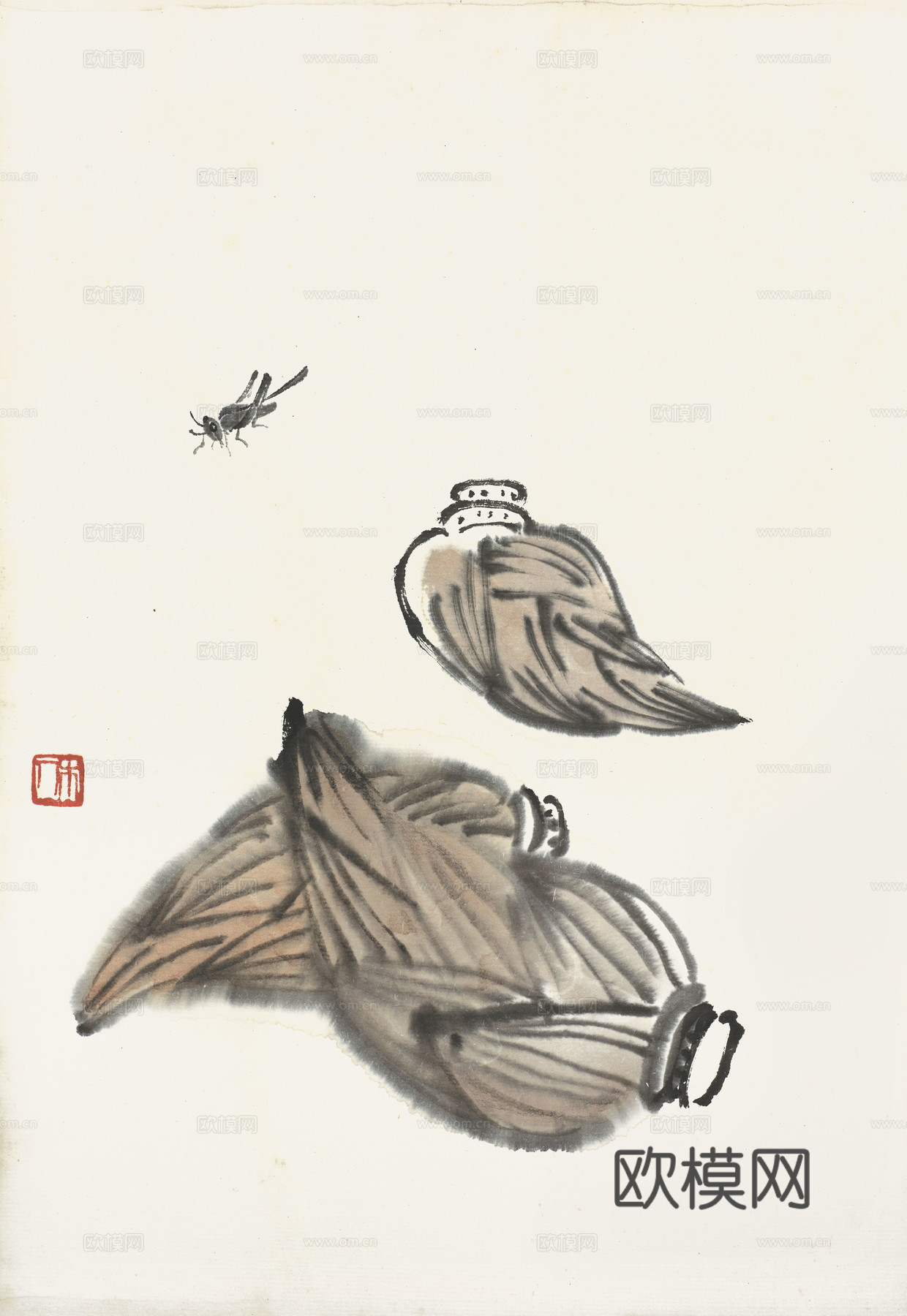 齐白石写意水墨画，近现代水墨画49 (2)下载