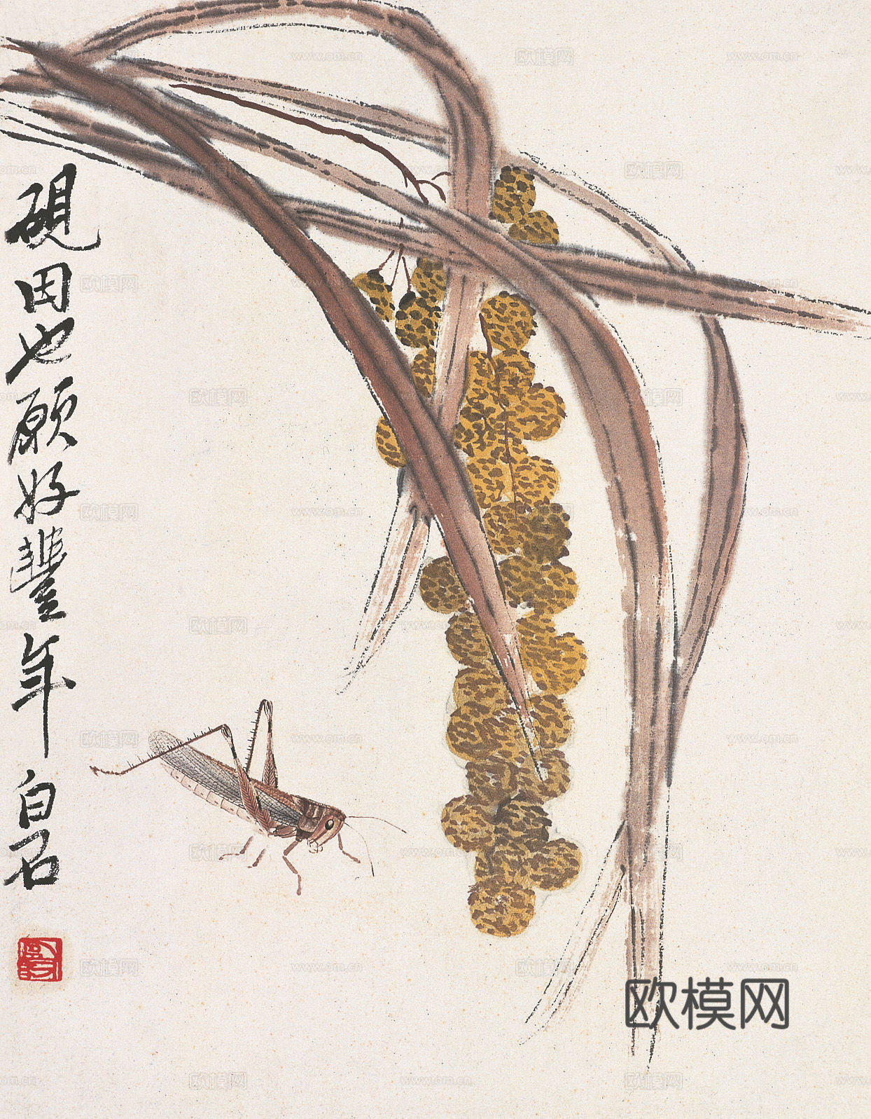 齐白石写意水墨画，近现代水墨画300下载